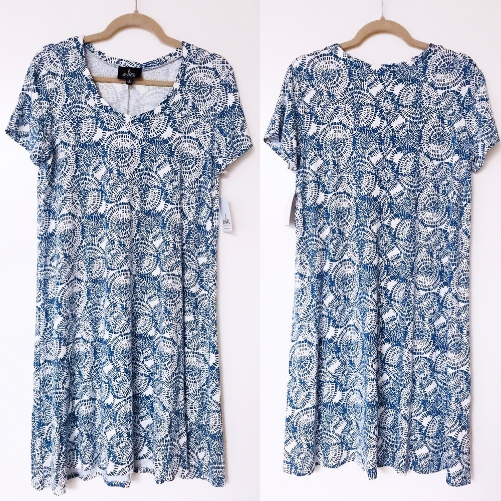 A-Line Hawaii - Printed Short Sleeve Dress